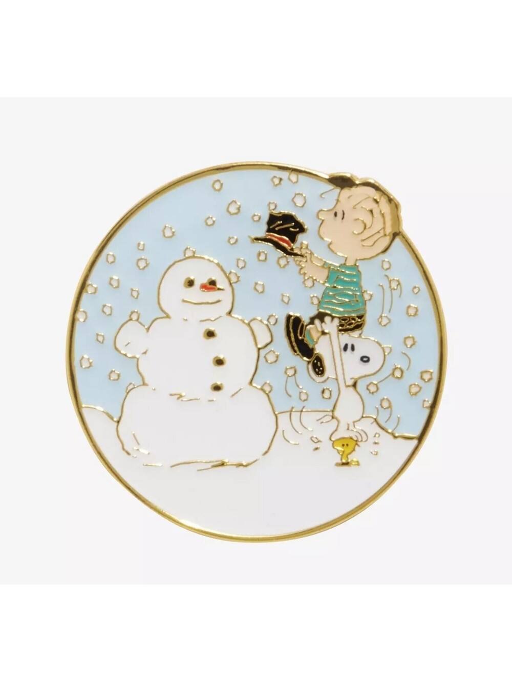 Loungefly Peanuts Linus & Snoopy Snowman Scene Enamel Pin Holiday Christmas